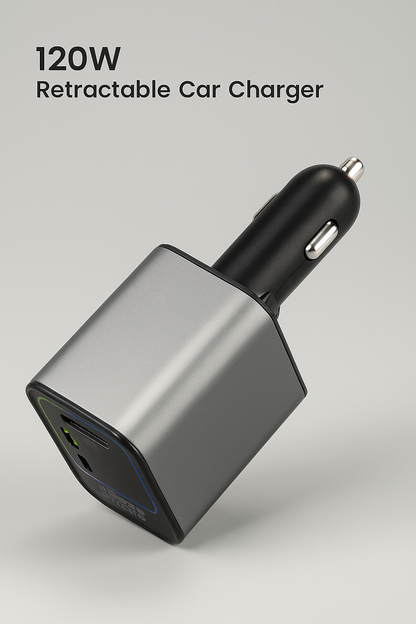 Q9 120W Car Retractable Charger