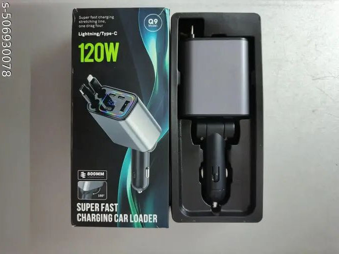 Q9 120W Car Retractable Charger