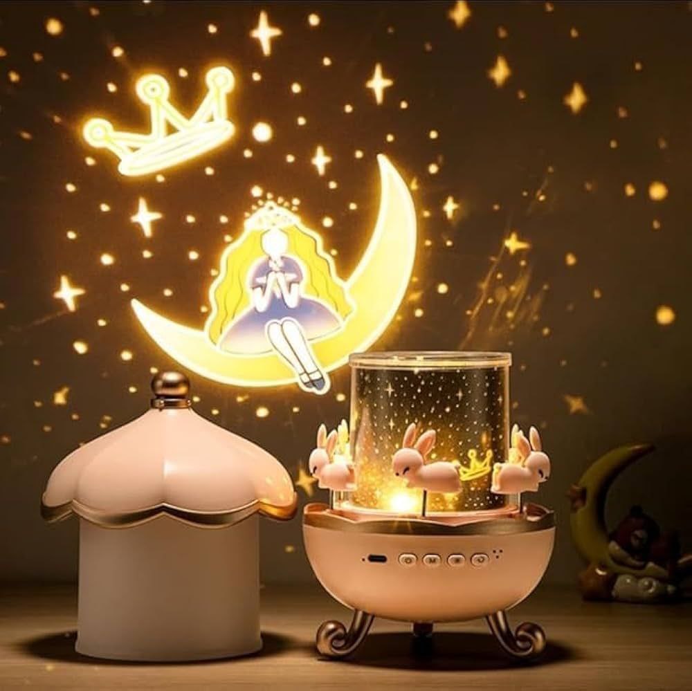 Rotating Rabbit Night Lamp