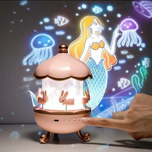 Rotating Rabbit Night Lamp